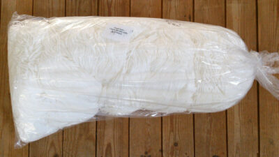 Rubber cord, white, packaged