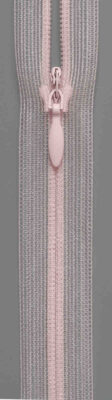 Spiral zipper S0 invisible concealed, transparent with drop puller, colour: skin
