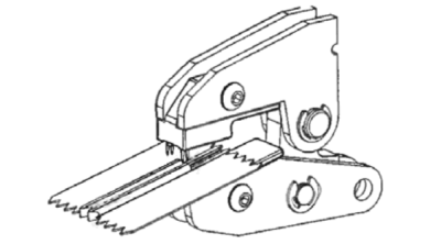 Mount u-shaped bottom stop on spiral zipper using MPP: 2nd step