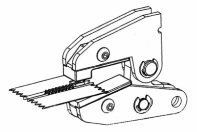 Mount x-shaped bottom stop on zipper using MPP: 3rd step